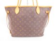 Photo2: LOUIS VUITTON Monogram Leather Brown Tote&Shoppers Bag Neverfull MM #4210 (2)