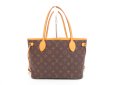 Photo2: LOUIS VUITTON Monogram Leather Brown Hand Bag Purse Neverfull PM #4215 (2)