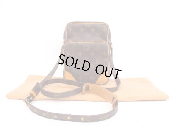 Photo1: LOUIS VUITTON Monogram Leather Brown Cross-body Bag Purse Amazon #4224