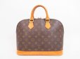 Photo1: LOUIS VUITTON Monogram Leather Brown Hand Bag Purse Alma #4246 (1)