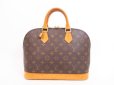 Photo2: LOUIS VUITTON Monogram Leather Brown Hand Bag Purse Alma #4246 (2)