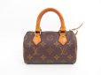 Photo2: LOUIS VUITTON Monogram Leather Brown Hand Bag Mini Speedy w/Strap #4268 (2)