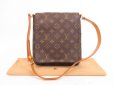 Photo1: LOUIS VUITTON Monogram Leatger Brown Shoulder Bag Musette Salsa Short #4272 (1)