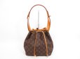 Photo1: LOUIS VUITTON Monogram Leather Brown Shoulder Bag Purse Petite Noe #4277 (1)