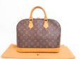 Photo1: LOUIS VUITTON Monogram Leather Brown Hand Bag Purse Alma #4278 (1)