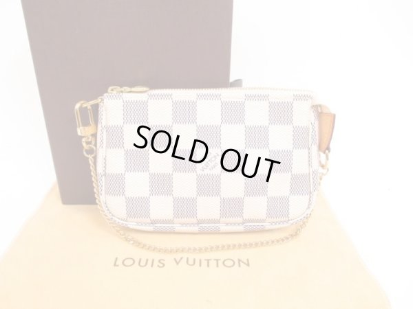 Photo1: LOUIS VUITTON Azur Leather White Chain Pouch Accessories Pouch #4285