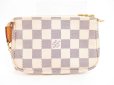 Photo2: LOUIS VUITTON Azur Leather White Chain Pouch Accessories Pouch #4285 (2)