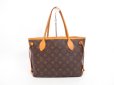 Photo2: LOUIS VUITTON Monogram Leather Brown Hand Bag Purse Neverfull PM #4290 (2)