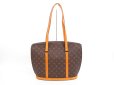 Photo2: LOUIS VUITTON Monogram Leather Brown Tote&Shoppers Bag Babylone #4298 (2)