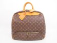 Photo1: LOUIS VUITTON Monogram Leather Brown Duffle Bag Boston Bag Hand Bag Evasion #4300 (1)