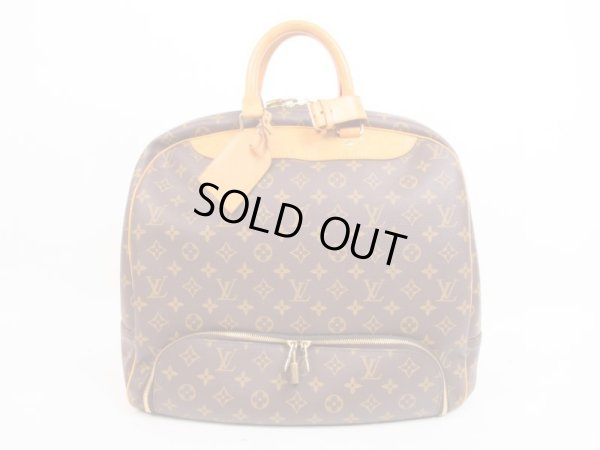 Photo1: LOUIS VUITTON Monogram Leather Brown Duffle Bag Boston Bag Hand Bag Evasion #4300