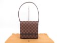 Photo1: LOUIS VUITTON Damier Leather Brown Evening Bag Purse Tribeca Mini #4305 (1)