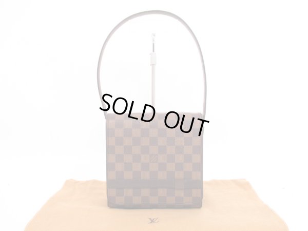 Photo1: LOUIS VUITTON Damier Leather Brown Evening Bag Purse Tribeca Mini #4305