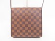 Photo2: LOUIS VUITTON Damier Leather Brown Evening Bag Purse Tribeca Mini #4305 (2)