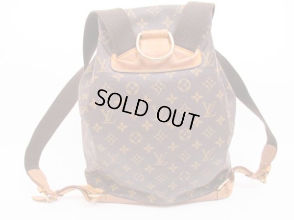 Photo2: LOUIS VUITTON Monogram Leather Brown Backpack Bag Montsouris GM #4323