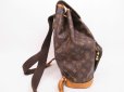 Photo3: LOUIS VUITTON Monogram Leather Brown Backpack Bag Montsouris GM #4323