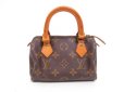 Photo1: LOUIS VUITTON Monogram Leather Brown Hand Bag Purse Mini Speedy #4324 (1)