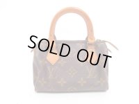 LOUIS VUITTON Monogram Leather Brown Hand Bag Purse Mini Speedy #4324