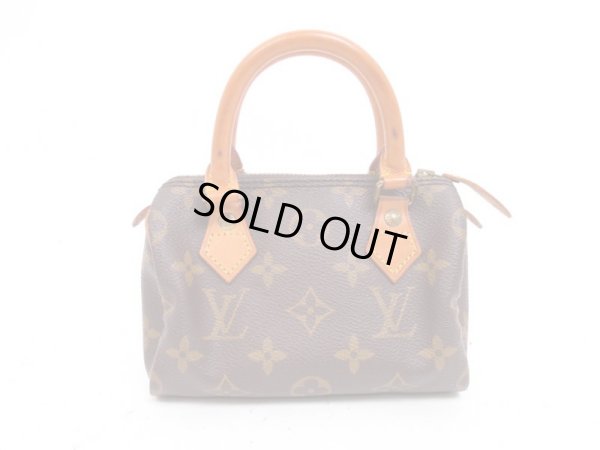 Photo1: LOUIS VUITTON Monogram Leather Brown Hand Bag Purse Mini Speedy #4324