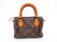 Photo2: LOUIS VUITTON Monogram Leather Brown Hand Bag Purse Mini Speedy #4324 (2)