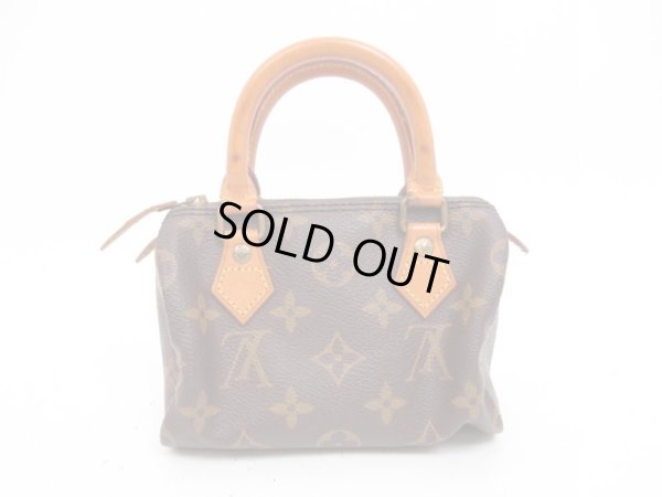 Photo2: LOUIS VUITTON Monogram Leather Brown Hand Bag Purse Mini Speedy #4324