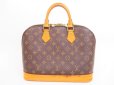 Photo1: LOUIS VUITTON Monogram Leather Brown Hand Bag Purse Alma #4325 (1)