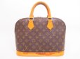 Photo2: LOUIS VUITTON Monogram Leather Brown Hand Bag Purse Alma #4325 (2)