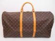 Photo1: LOUIS VUITTON Monogram Leather Brown Duffle&Gym Bag Keepall 60 #4327 (1)