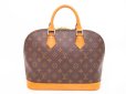 Photo2: LOUIS VUITTON Monogram Leather Brown Hand Bag Purse Alma #4330 (2)