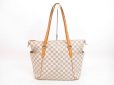 Photo1: LOUIS VUITTON Azur Leather White Tote&Shoppers Bag Totally MM #4337 (1)