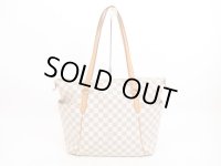 LOUIS VUITTON Azur Leather White Tote&Shoppers Bag Totally MM #4337