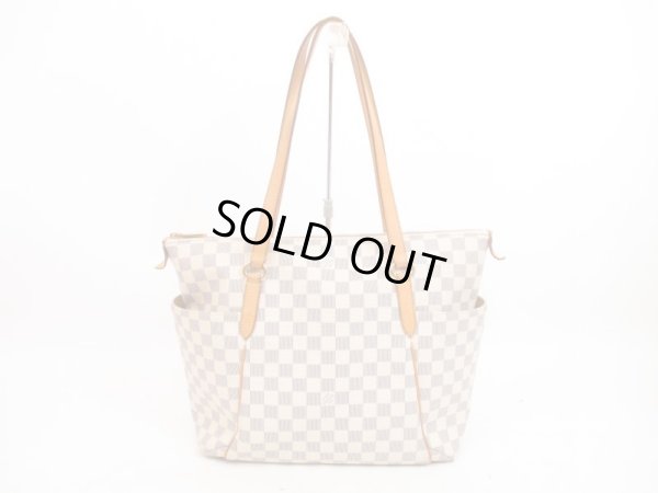 Photo1: LOUIS VUITTON Azur Leather White Tote&Shoppers Bag Totally MM #4337