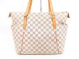 Photo2: LOUIS VUITTON Azur Leather White Tote&Shoppers Bag Totally MM #4337 (2)