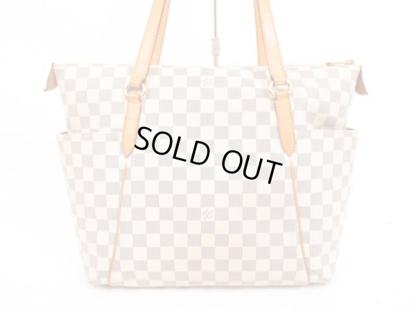 Photo2: LOUIS VUITTON Azur Leather White Tote&Shoppers Bag Totally MM #4337