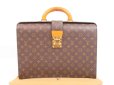 Photo1: LOUIS VUITTON Monogram Leather Brown Briefcase Doctor Bag Fermoir #4340 (1)