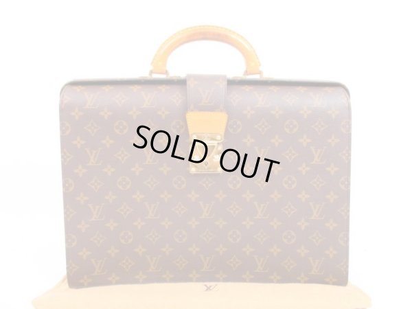 Photo1: LOUIS VUITTON Monogram Leather Brown Briefcase Doctor Bag Fermoir #4340