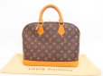 Photo1: LOUIS VUITTON Monogram Leather Brown Hand Bag Purse Alma #4343 (1)