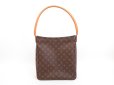 Photo1: LOUIS VUITTON Monogram Leather Brown Shoulder Bag Looping GM #4350 (1)