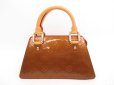 Photo1: LOUIS VUITTON Vernis Patent Leather Brown Hand Bag Mini Forsyth #4351 (1)