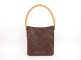 Photo2: LOUIS VUITTON Monogram Leather Brown Shoulder Bag Looping GM #4353 (2)