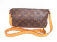 Photo1: LOUIS VUITTON Monogram Leather Brown Cross-body Bag Purse Trotteur #4357 (1)