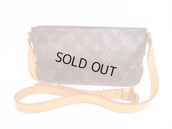 Photo1: LOUIS VUITTON Monogram Leather Brown Cross-body Bag Purse Trotteur #4357