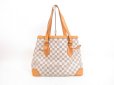 Photo2: LOUIS VUITTON Azur Leather White Tote Bag Purse Hampstead MM #4366 (2)