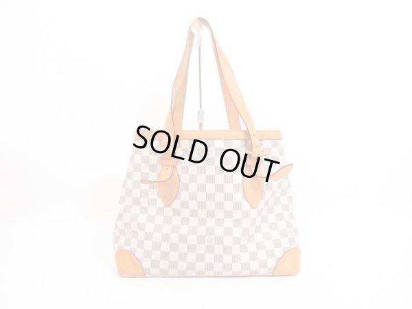 Photo2: LOUIS VUITTON Azur Leather White Tote Bag Purse Hampstead MM #4366