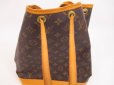 Photo9: LOUIS VUITTON Monogram Leather Brown Shoulder Bag Purse Noe #4369