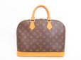 Photo2: LOUIS VUITTON Monogram Leather Brown Hand Bag Purse Alma #4371 (2)