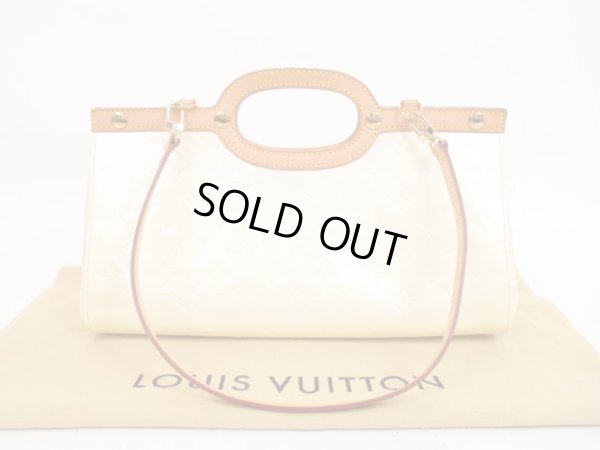 Photo1: LOUIS VUITTON Vernis Patent Leather Ivory Hand Bag Roxbury Drive 2Way #4380