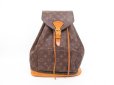 Photo1: LOUIS VUITTON Monogram Leather Brown Backpack Bag Montsouris GM #4384 (1)