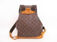 Photo2: LOUIS VUITTON Monogram Leather Brown Backpack Bag Montsouris GM #4384 (2)