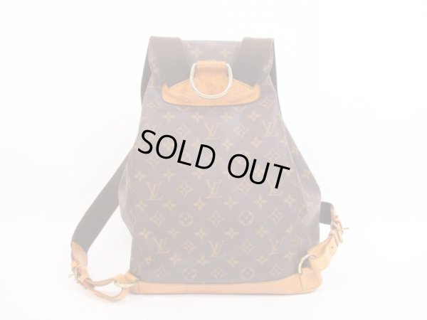 Photo2: LOUIS VUITTON Monogram Leather Brown Backpack Bag Montsouris GM #4384